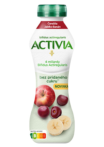 Activia nápoj - bez pridaného cukru - Višňa/Jablko/Banán